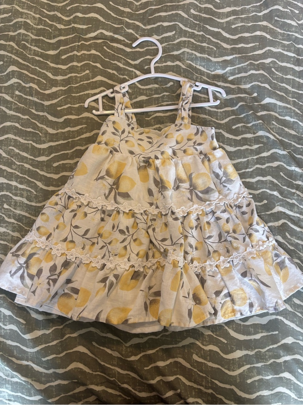 Haute Hippie Girls Yellow Lemon Tiered Sundress